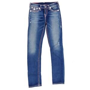 True Religion Jennie Big T Curvy Skinny Stretch Denim Leggings Jeans Blue 29